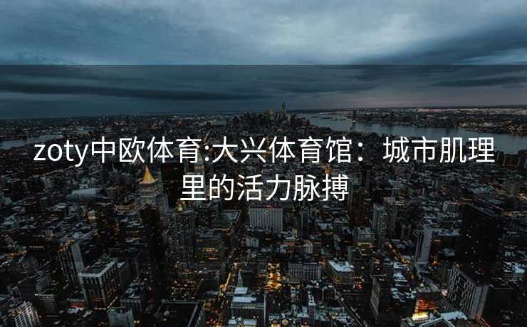 zoty中欧体育:大兴体育馆：城市肌理里的活力脉搏